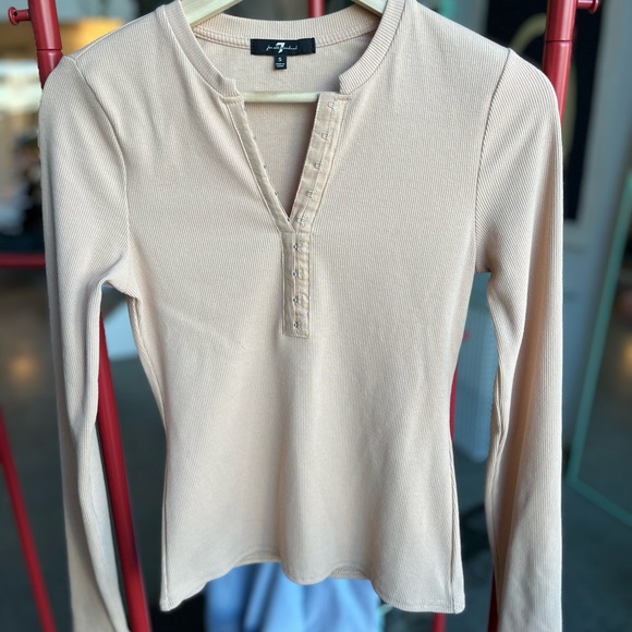 7 for All Mankind fitted, long sleeve shirt size small - Picture 1 of 3